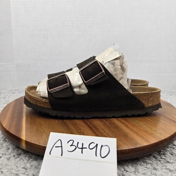Birkenstock Arizona Brown Suede Double Strap Casual Lifestyle Sandals Womens 38 - Picture 1 of 12